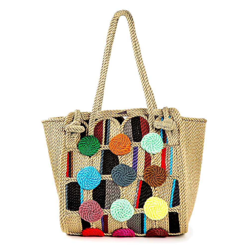 A-series Multicolour  Woven Rope Purse - Image 1